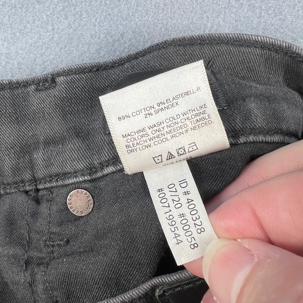 Express Black Skinny Jeans Womens 00R Mid Rise Raw Hem Denim 007199544 - Picture 6 of 10